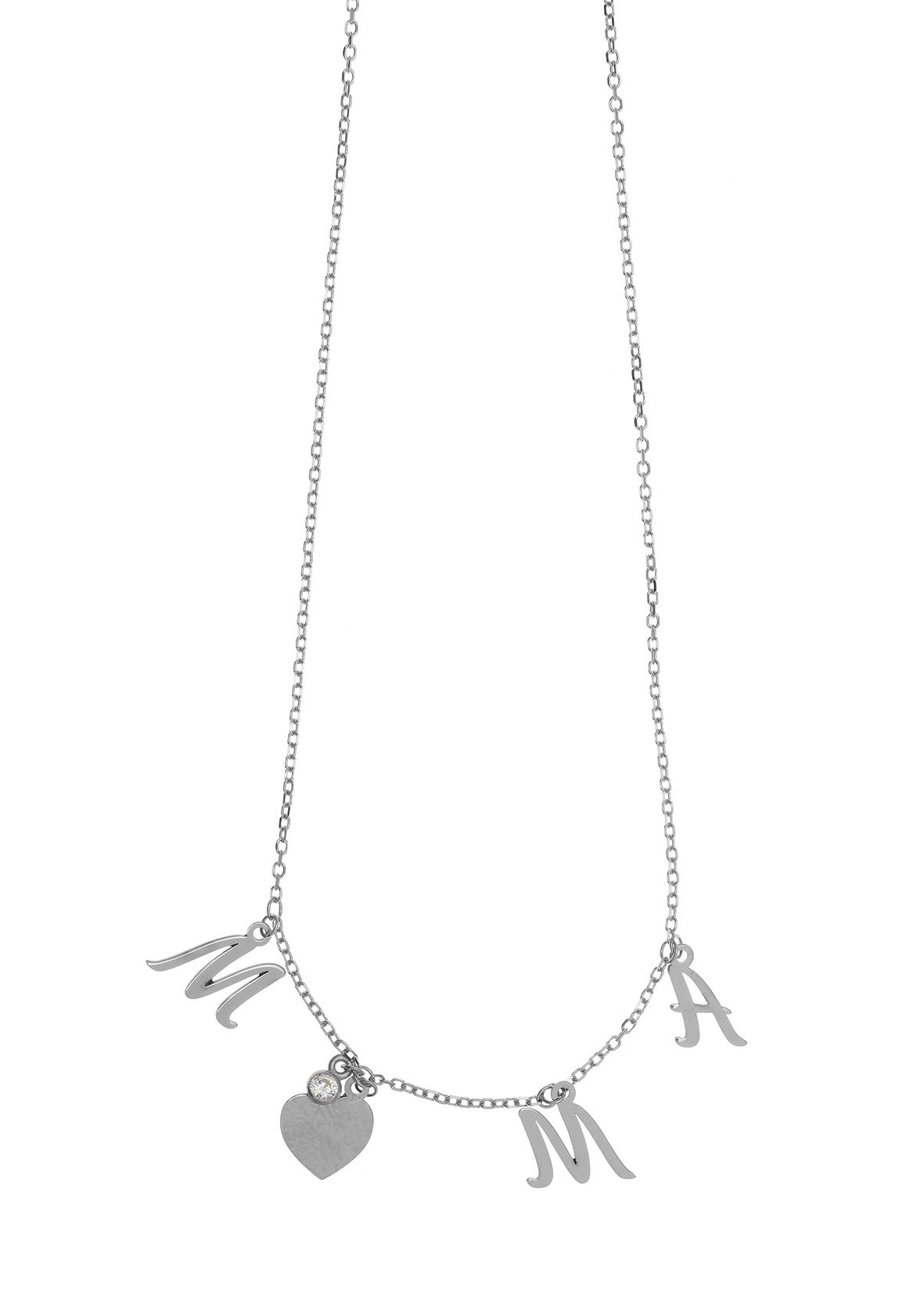 Κολιέ ασήμι 925 επιπλατινωμένο με λευκά zirconia