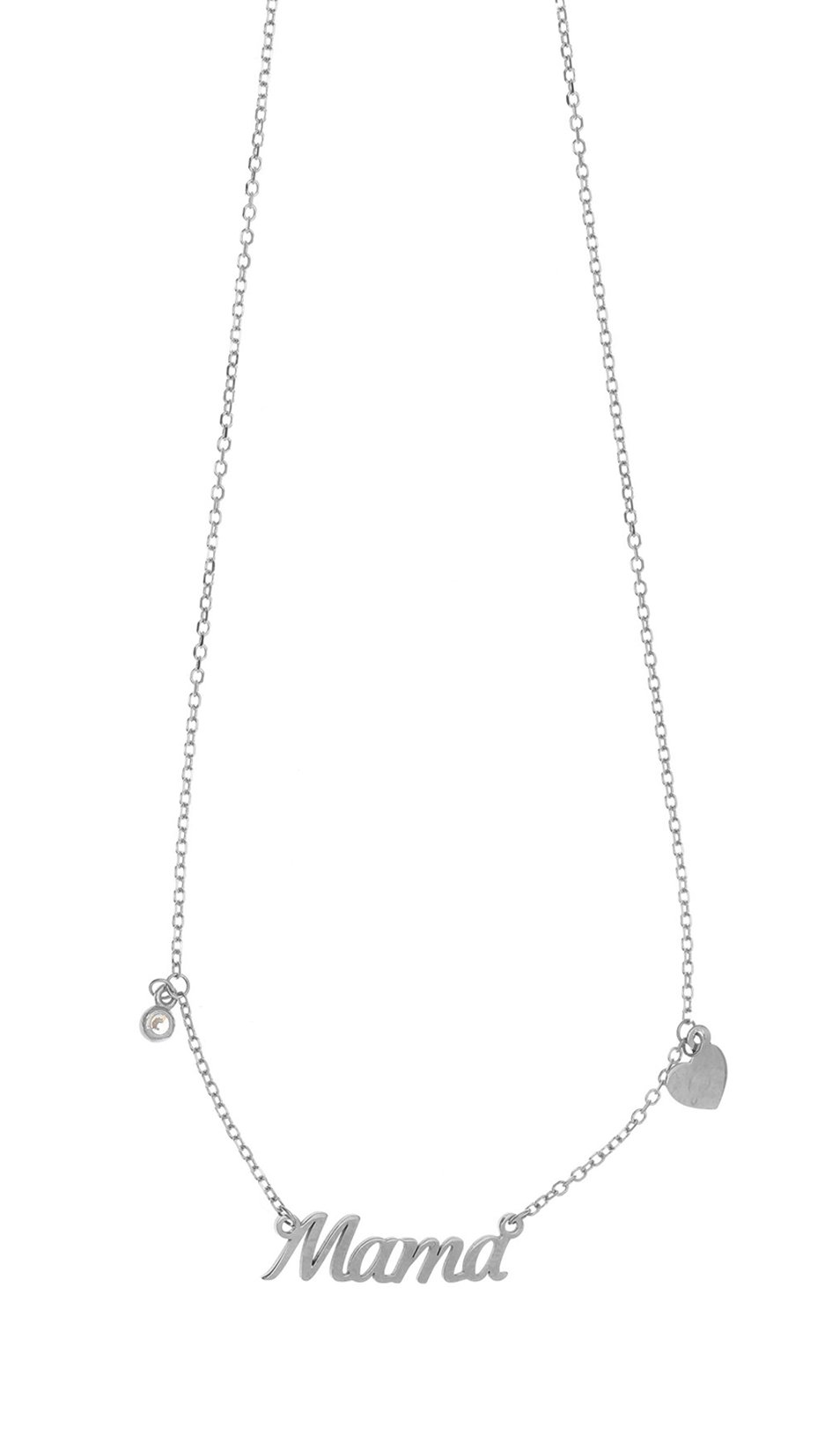 Κολιέ ασήμι 925 επιπλατινωμένο με λευκά zirconia