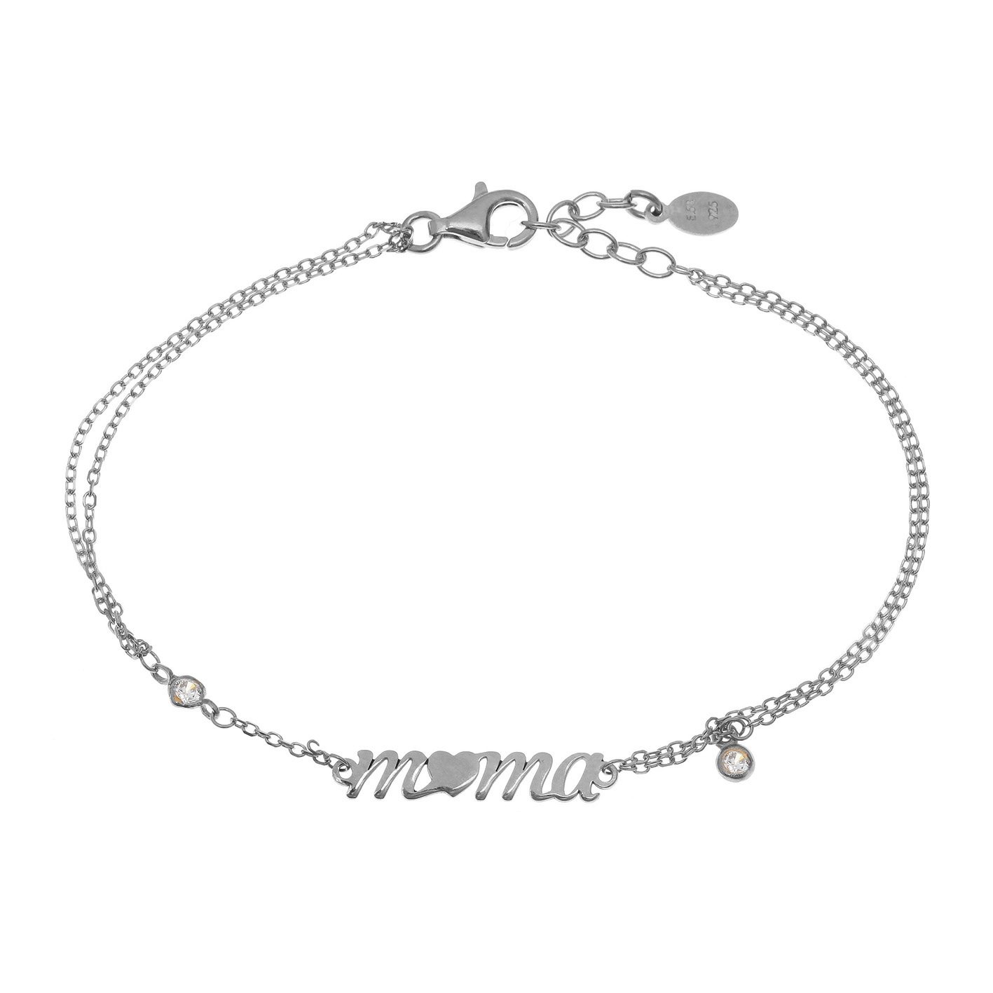 Βραχιόλι ασήμι 925 επιπλατινωμένο με λευκά zirconia