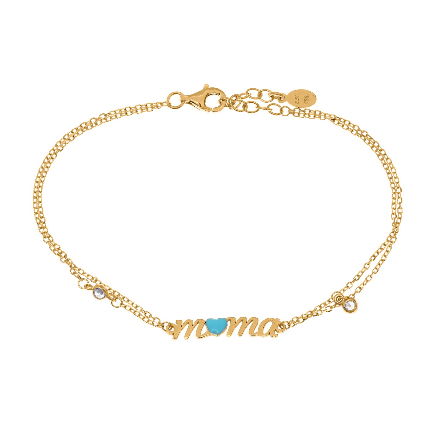 Βραχιόλι ασήμι 925 επιχρυσωμένο με λευκά zirconia και σμάλτο