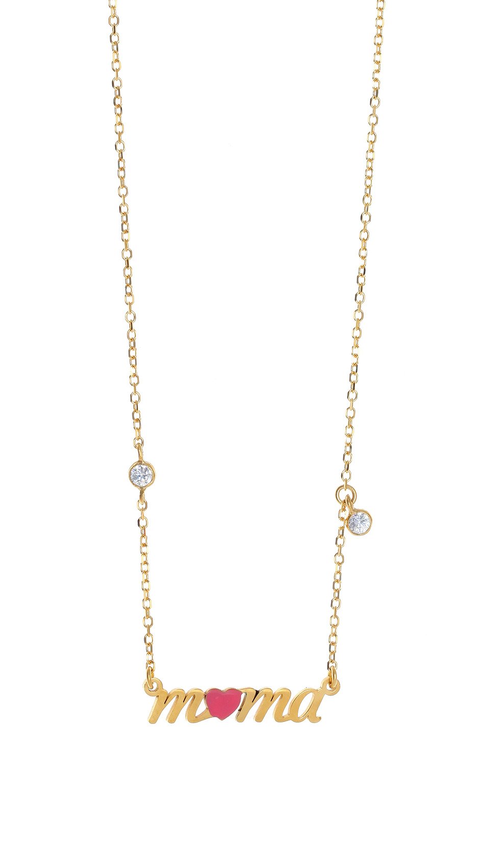 Κολιέ ασήμι 925 επιχρυσωμένο με λευκά zirconia και σμάλτο