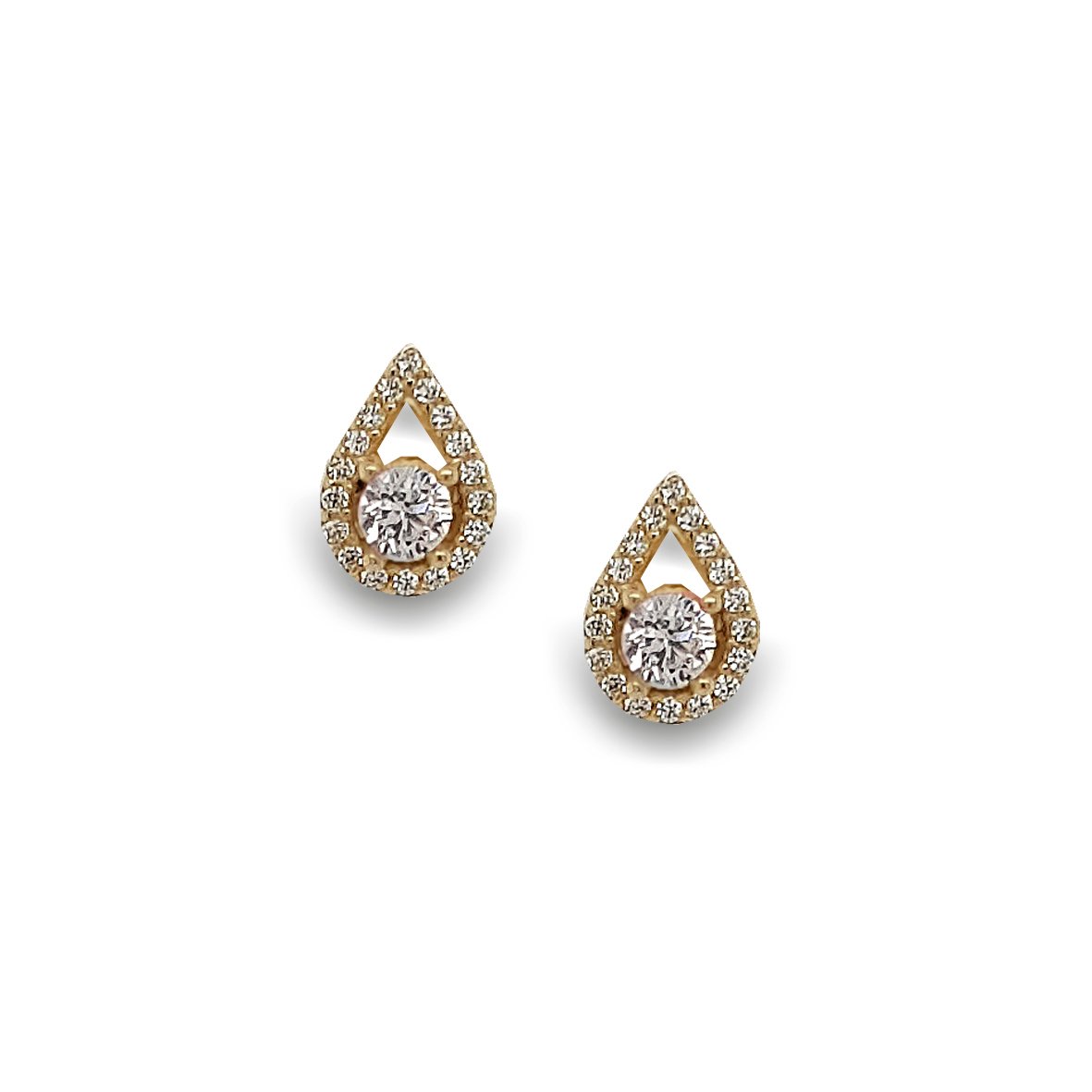 Earrings gold K14 with Synthetic Stones