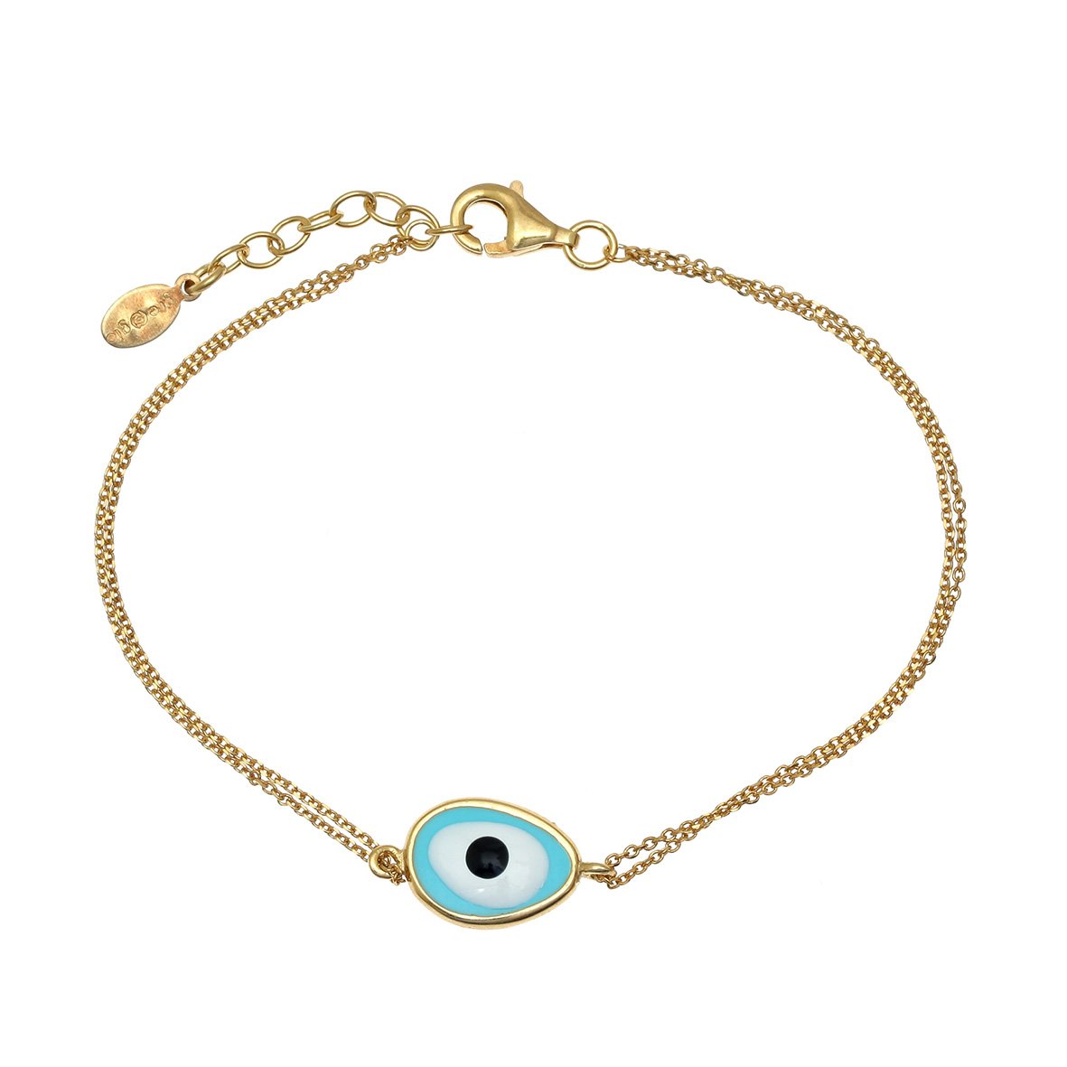 Βραχιόλι ασήμι 925 επιχρύσωμενο και μάτι από σμάλτο