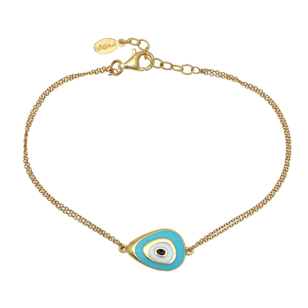 Βραχιόλι ασήμι 925 επιχρυσωμένο και μάτι από σμάλτο