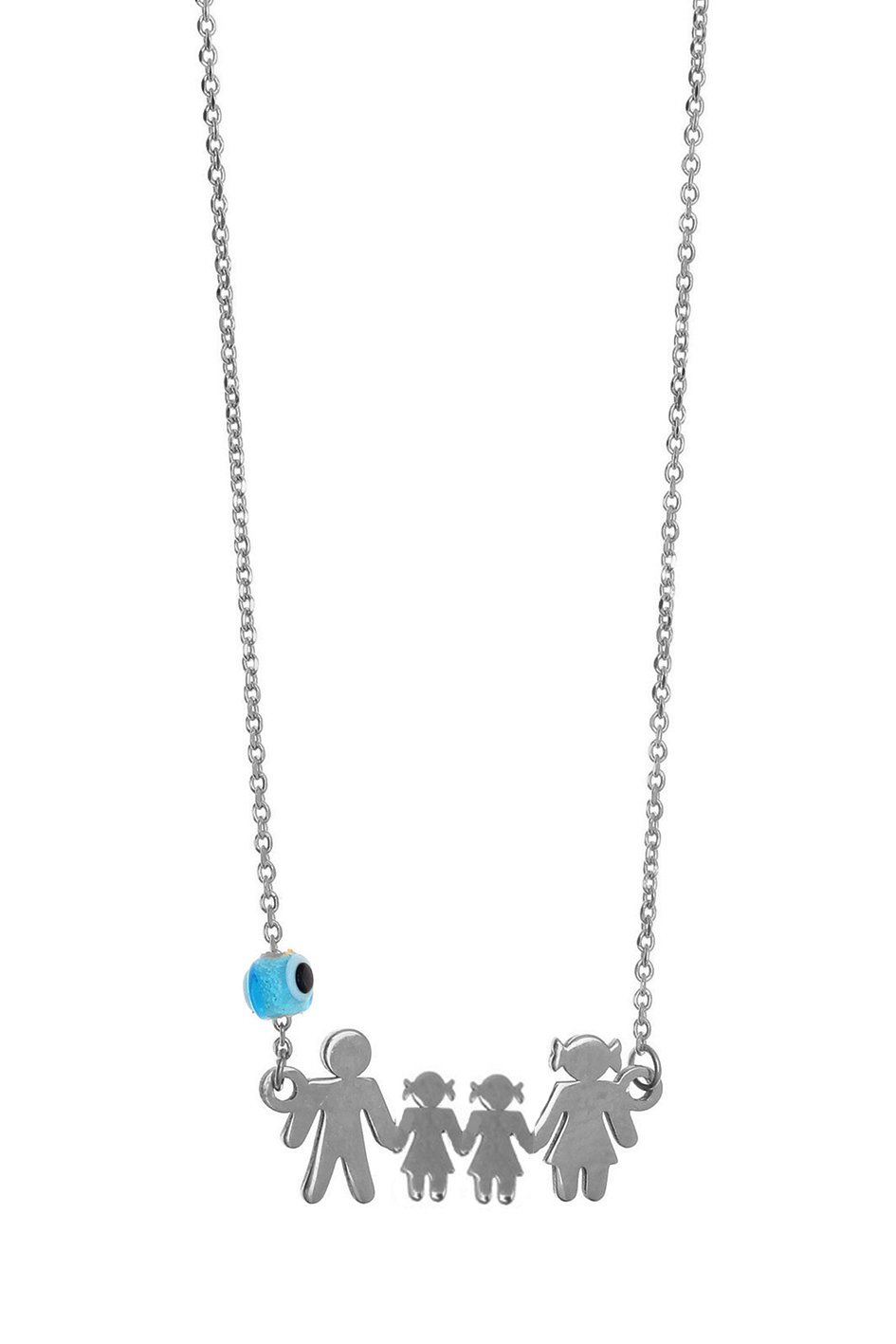 Κολιέ ασήμι 925 επιπλατινωμένο με ματάκι