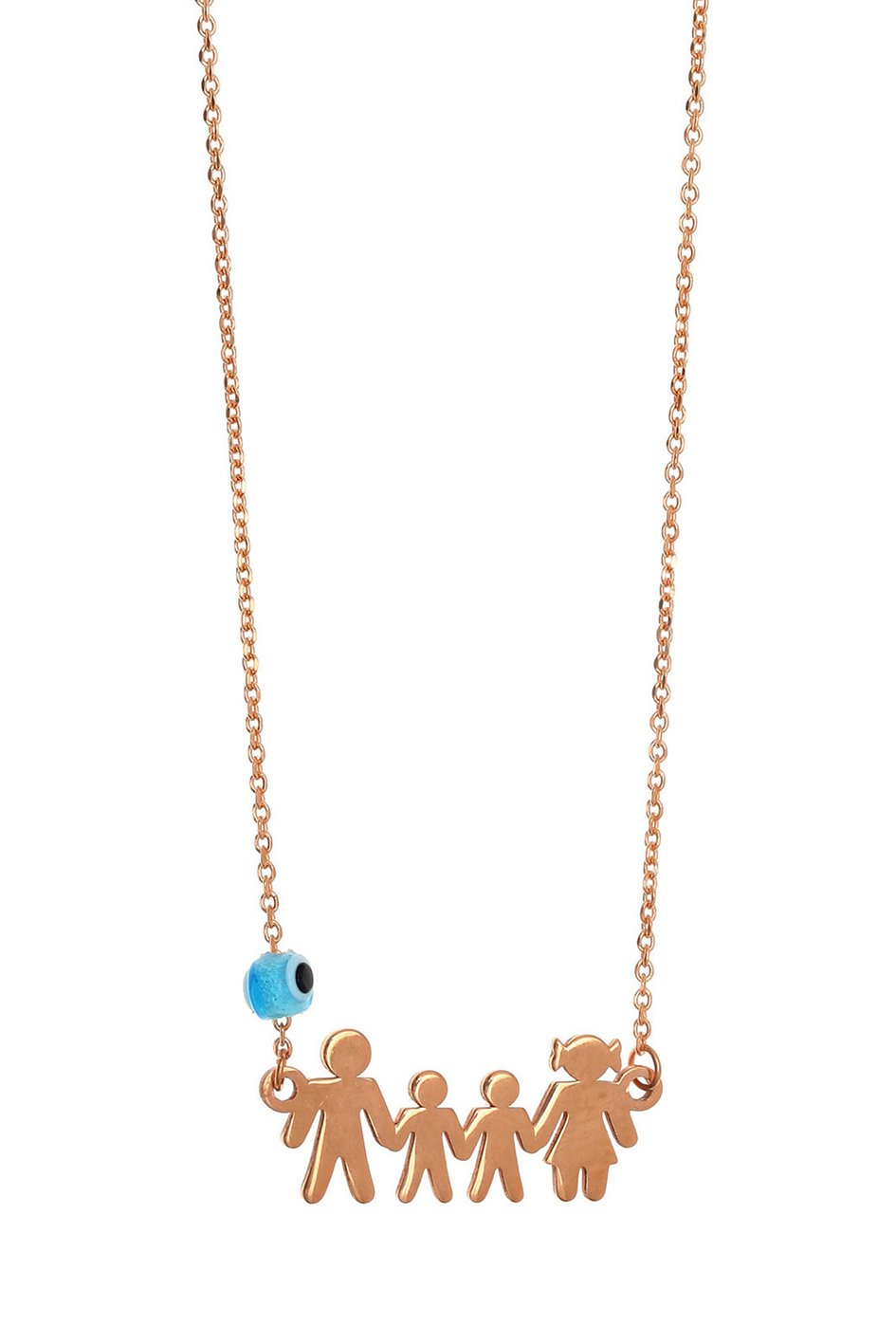 Necklace silver 925 pink gold plated with evil eye