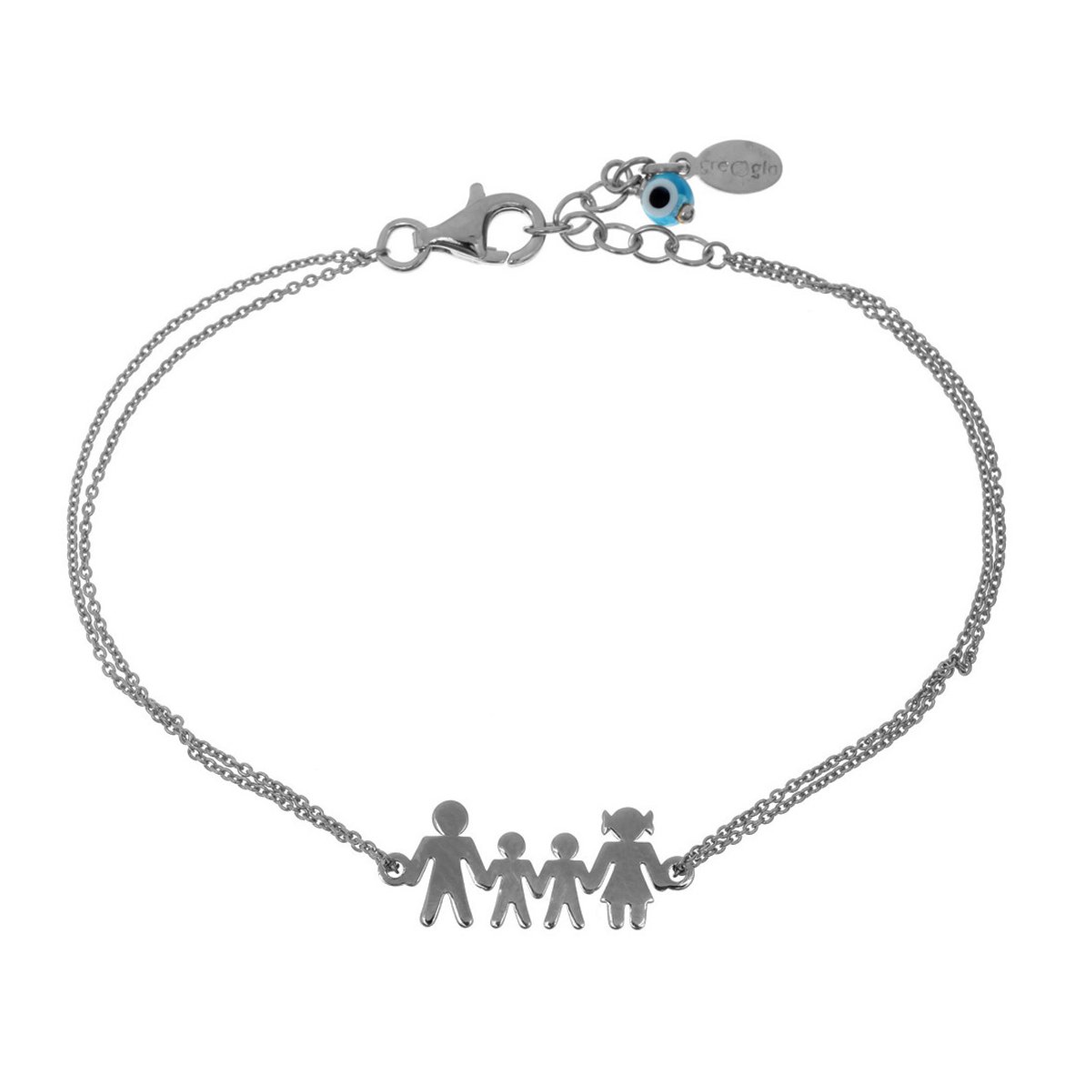 Βραχιόλι ασήμι 925 επιπλατινωμένο με ματάκι