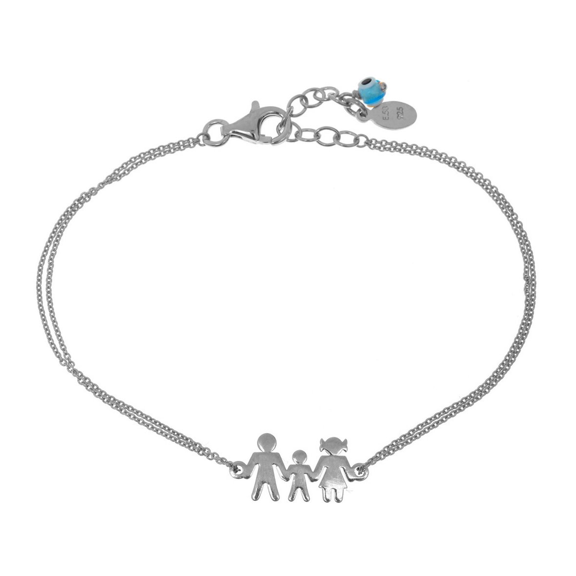 Βραχιόλι ασήμι 925 επιπλατινωμένο με ματάκι