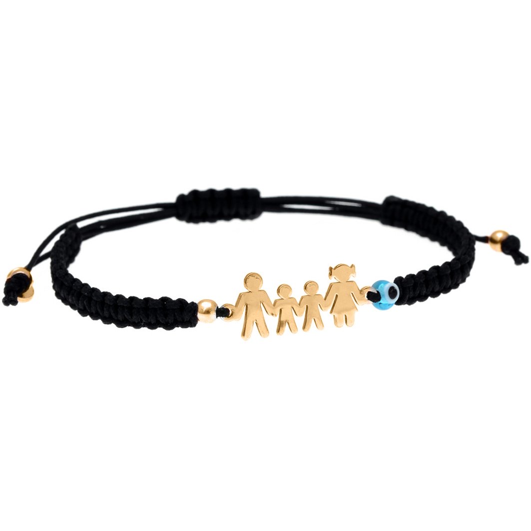 Βραχιόλι ασήμι 925 επιχρυσωμένο με ματάκι και κορδόνι