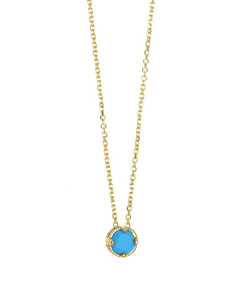 Necklace in silver 925 gold plated with turquoise