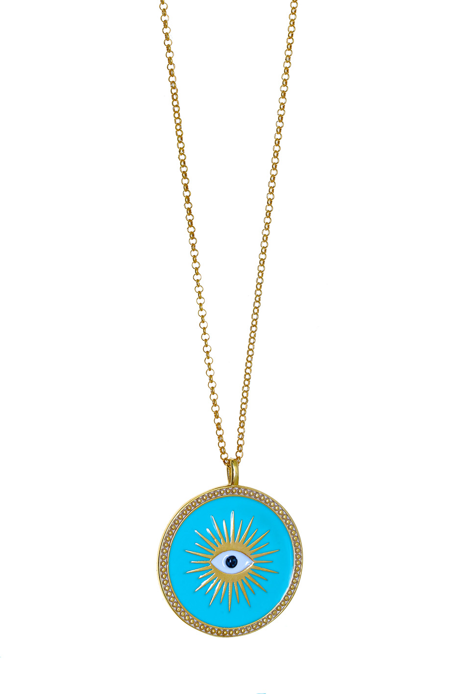 Κολιέ ασήμι 925 επιχρυσωμένο  με χειροποίητο μάτι από σμάλτο