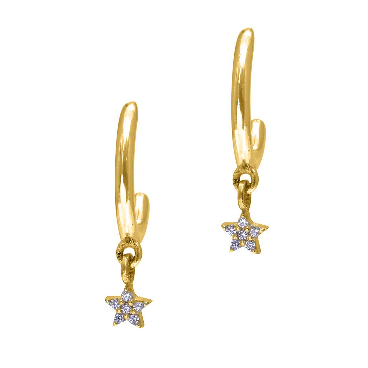 Earrings gold K14 with zirconia