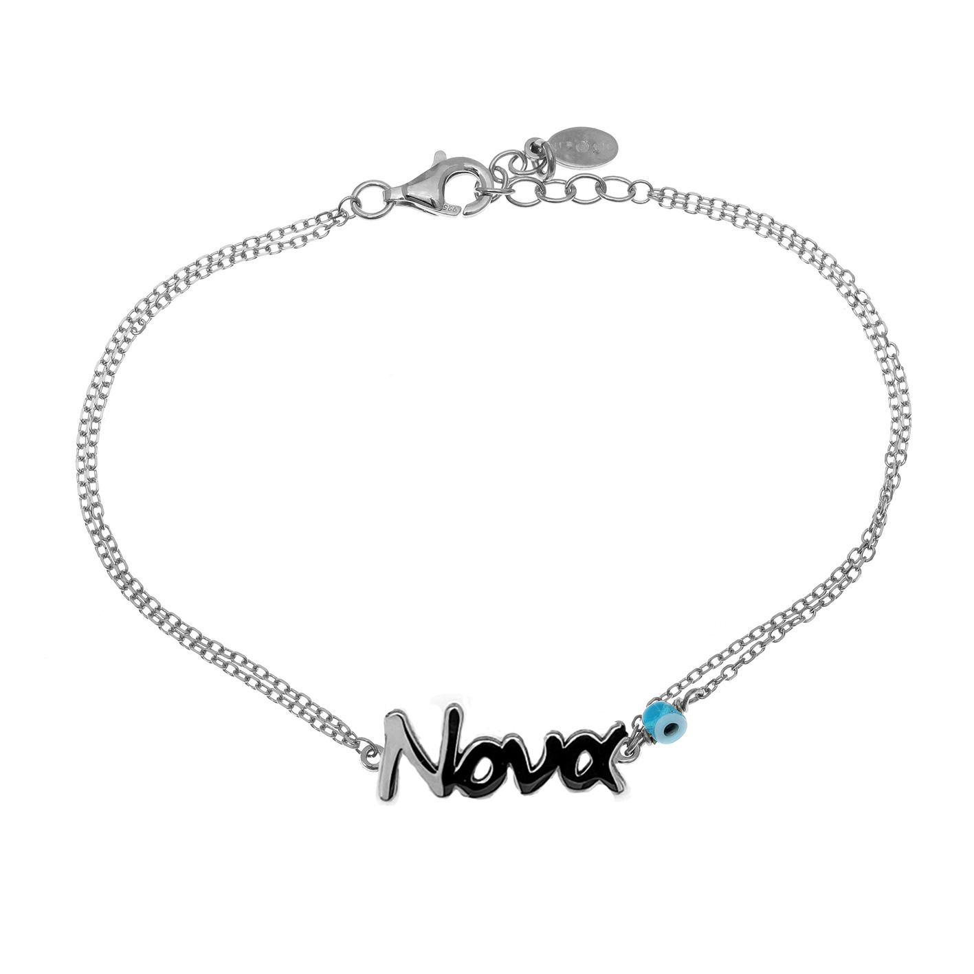 Βραχιόλι ασήμι 925 επιπλατινωμένο με ματάκι