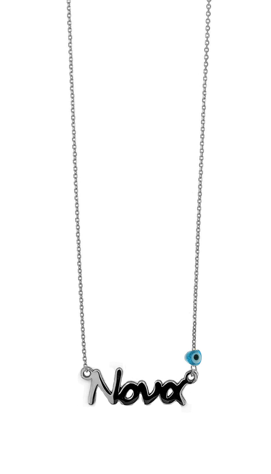 Κολιέ ασήμι 925 επιπλατινωμένο και με ματάκι