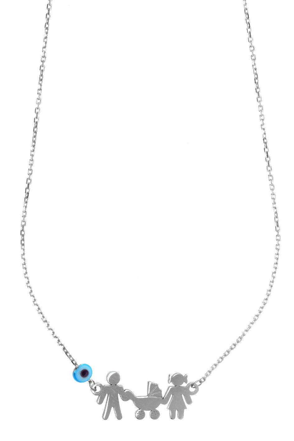 Κολιέ ασήμι 925 επιπλατινωμένο με ματάκι