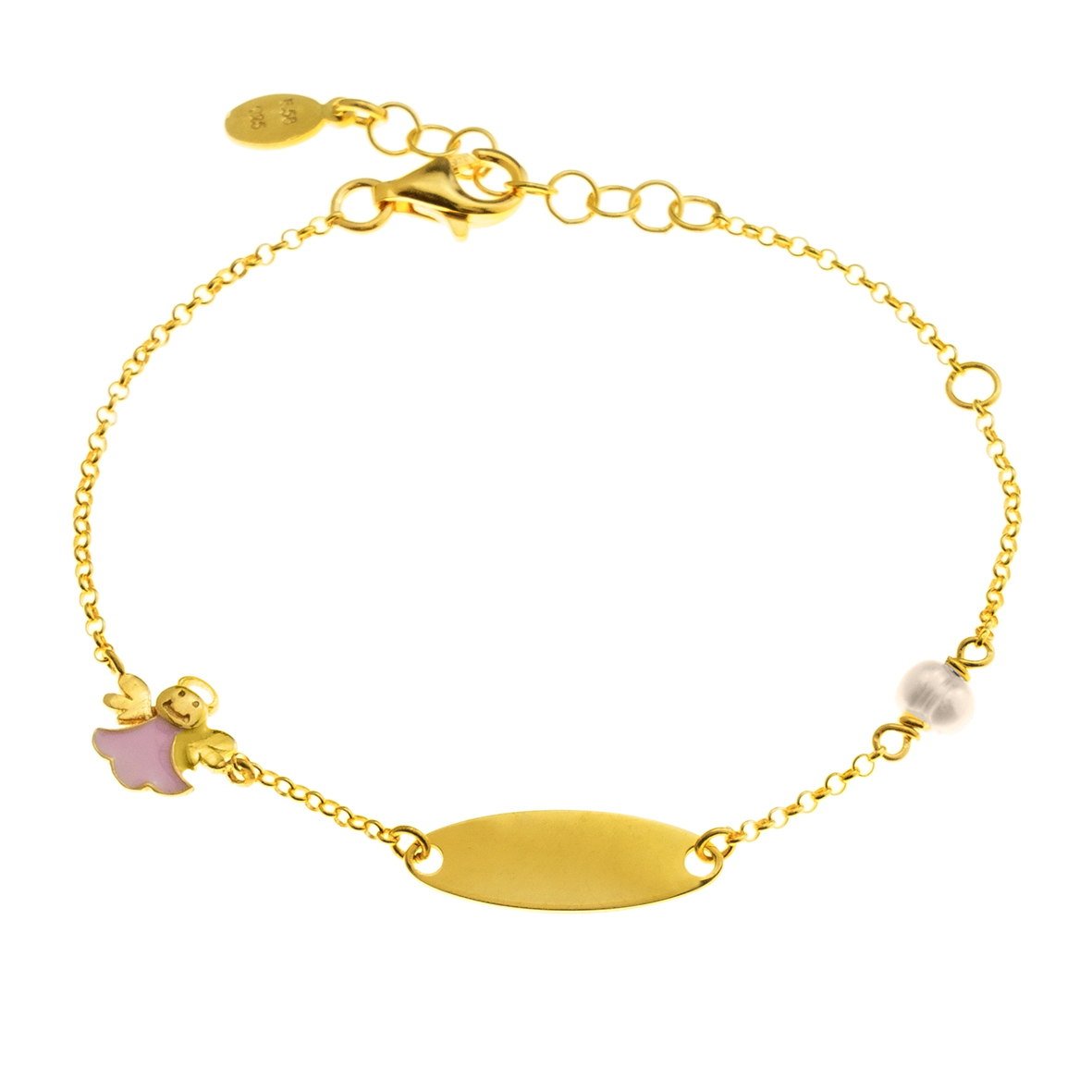 Bracelet silver 925 yellow gold plated with enamel