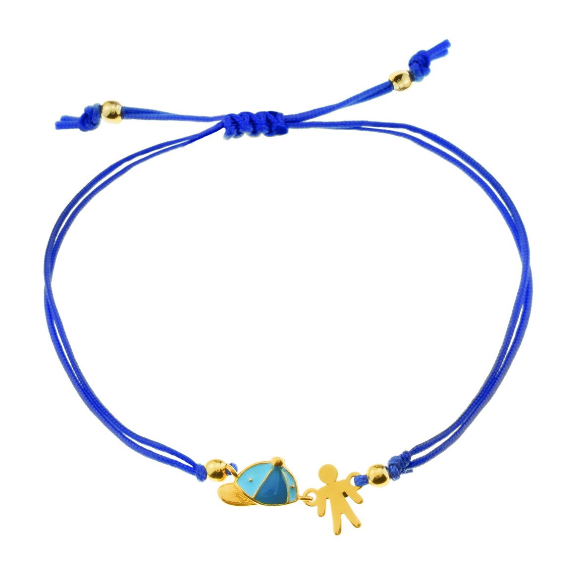 Βραχιόλι ασήμι 925 επιχρυσωμένο με σμάλτο και κορδόνι