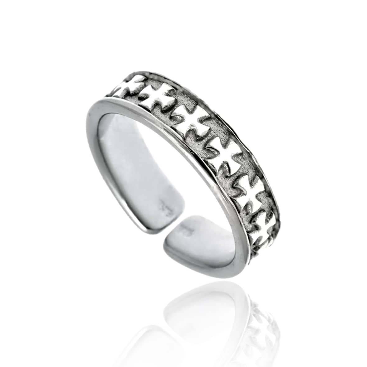 Ring silver 925 rhodium plated with black rhodium plated