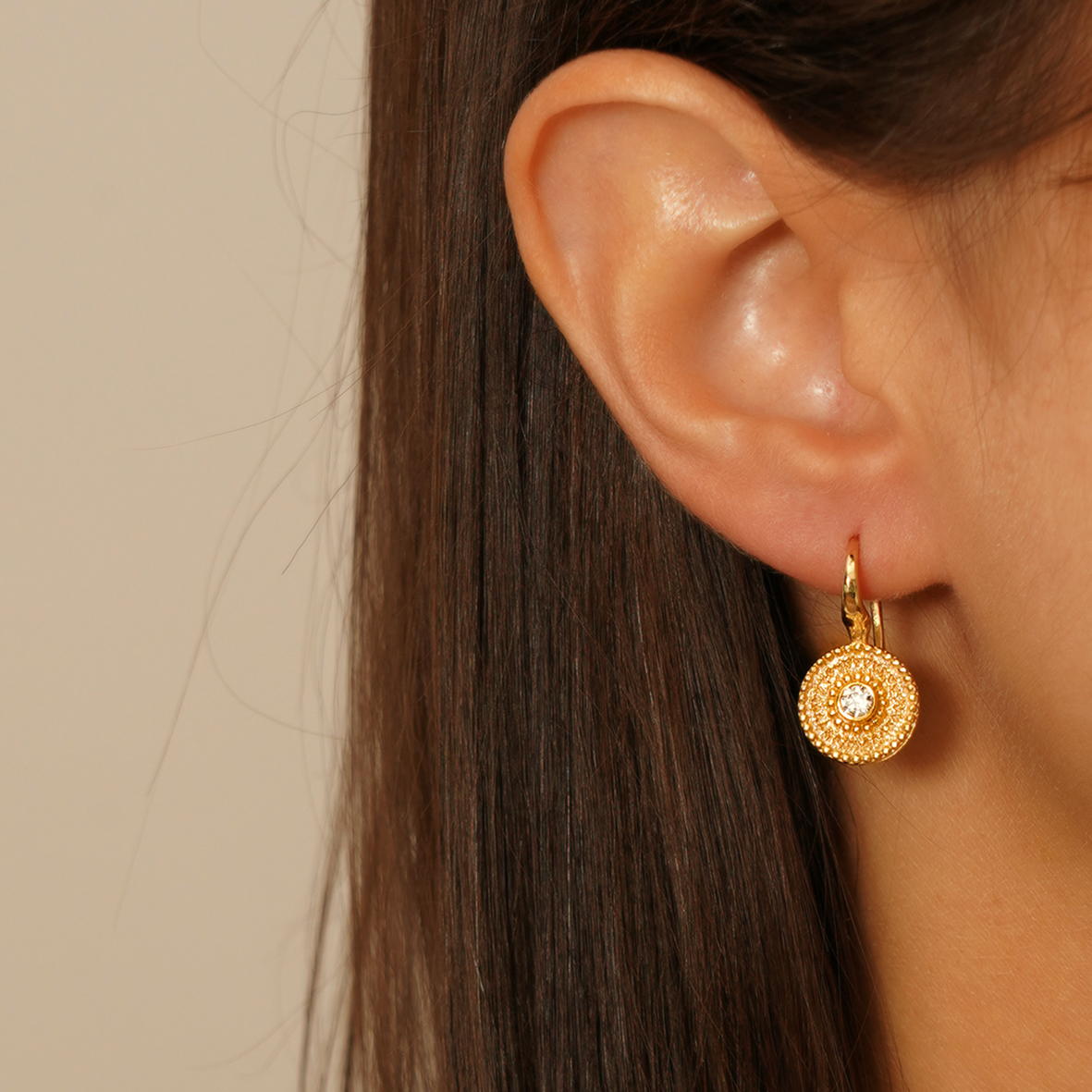 Σκουλαρίκια ασήμι 925 επιχρυσωμένα με zirconia