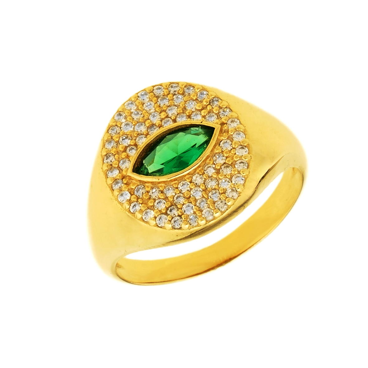 Δαχτυλίδι ασήμι 925 επιχρυσωμένο με zirconia