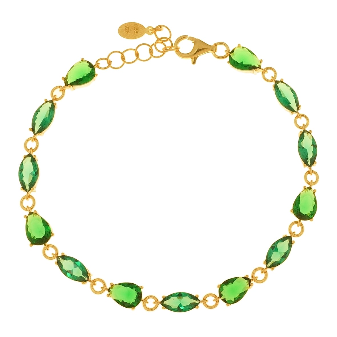 Βραχιόλι ασήμι 925 επιχρυσωμένο με zirconia