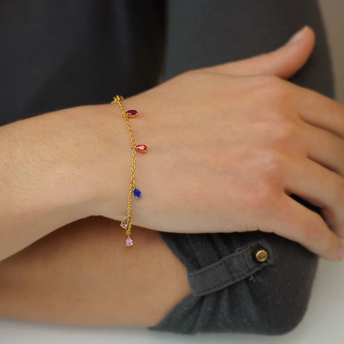 Βραχιόλι ασήμι 925 επιχρυσωμένο με zirconia