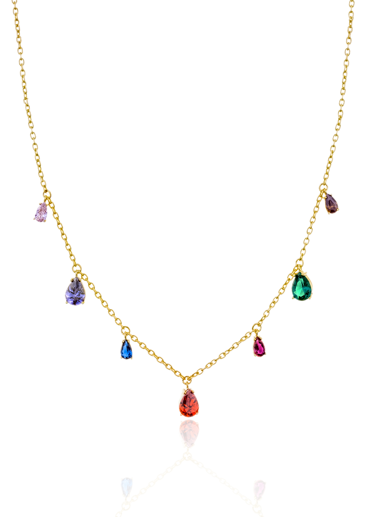 Κολιέ ασήμι 925 επιχρυσωμένο με κρύσταλλα