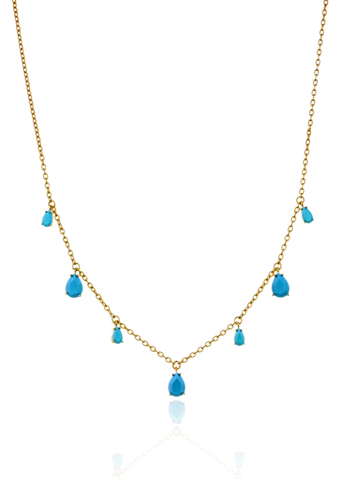 Κολιέ ασήμι 925 επιχρυσωμένο με τυρκουάζ