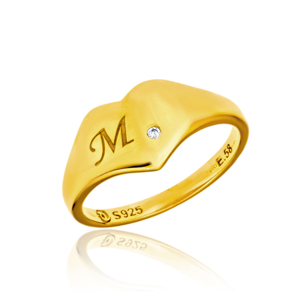 Δαχτυλίδι ασήμι 925 επιχρυσωμένο με zirconia