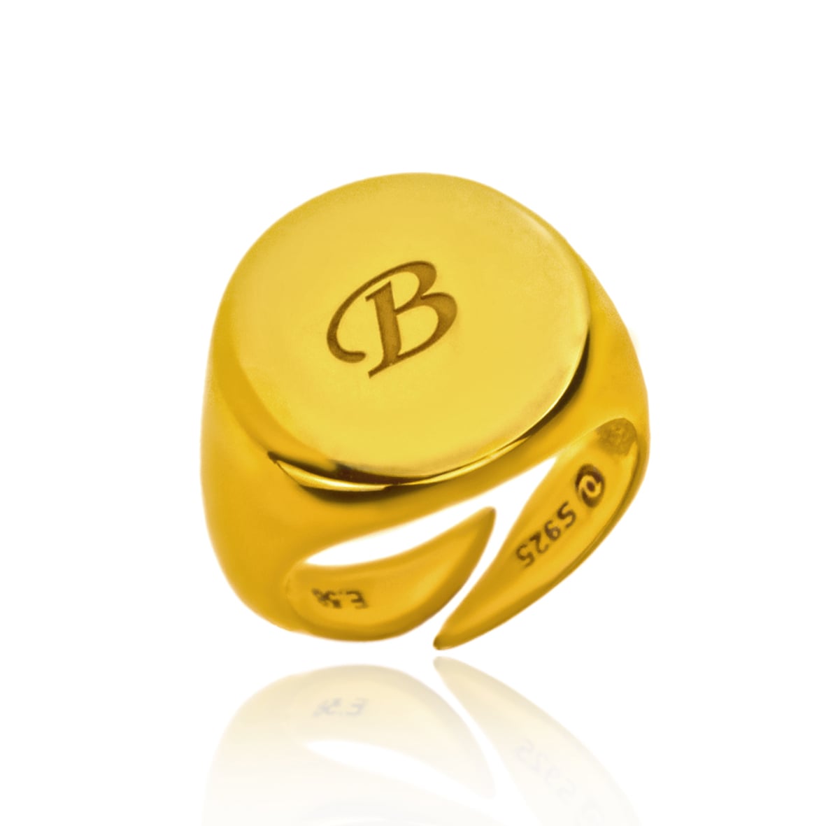 Ring silver 925 yellow gold plated