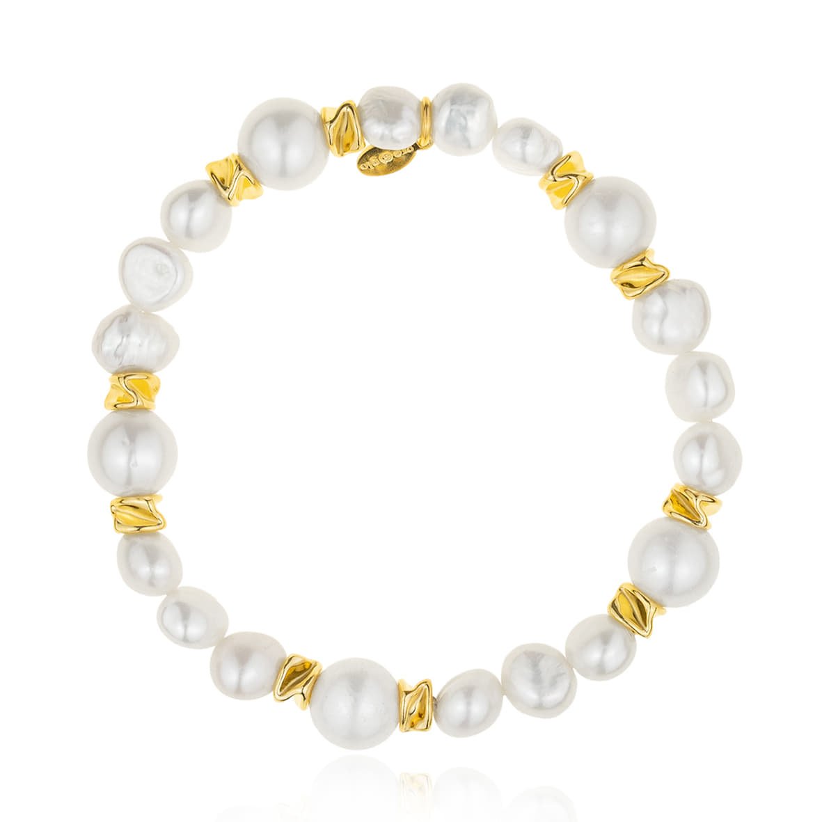 Βραχιόλι ασήμι 925 επιχρυσωμένο με μαργαριτάρι