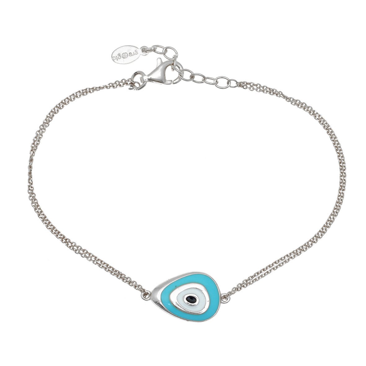 Βραχιόλι ασήμι 925 επιπλατινωμένο με μάτι από σμάλτο