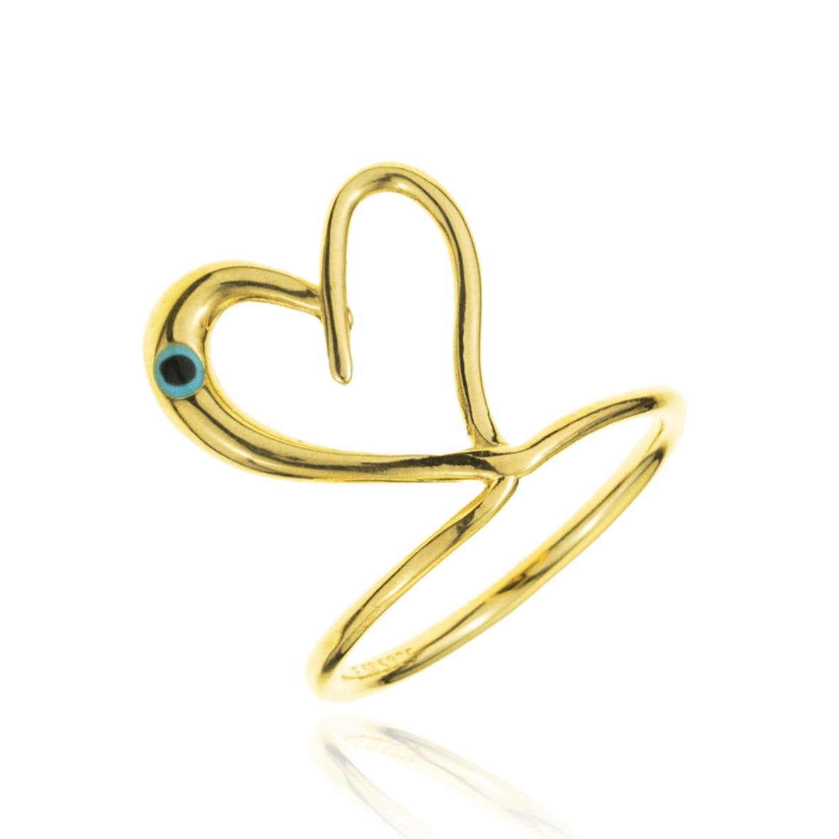 Δαχτυλίδι ασήμι 925 επιχρυσωμένο με ματάκι απο σμάλτο