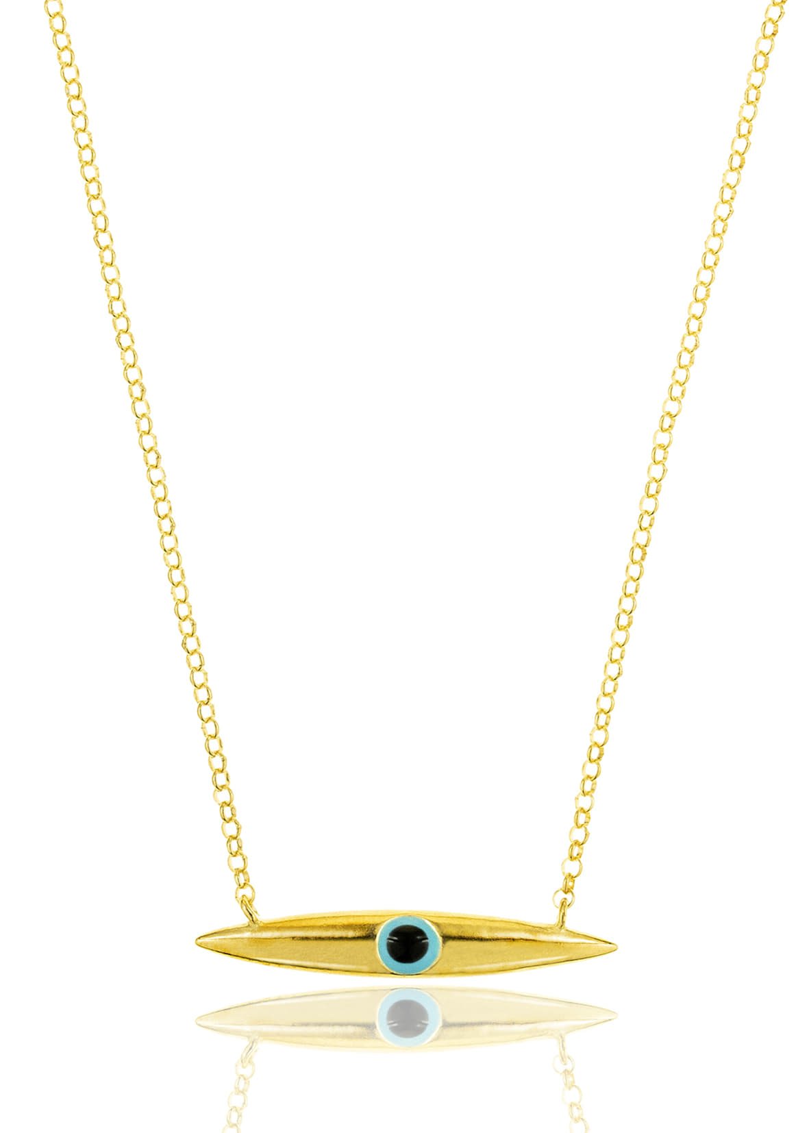 Κολιέ ασήμι 925 επιχρυσωμένο με ματάκι απο σμάλτο