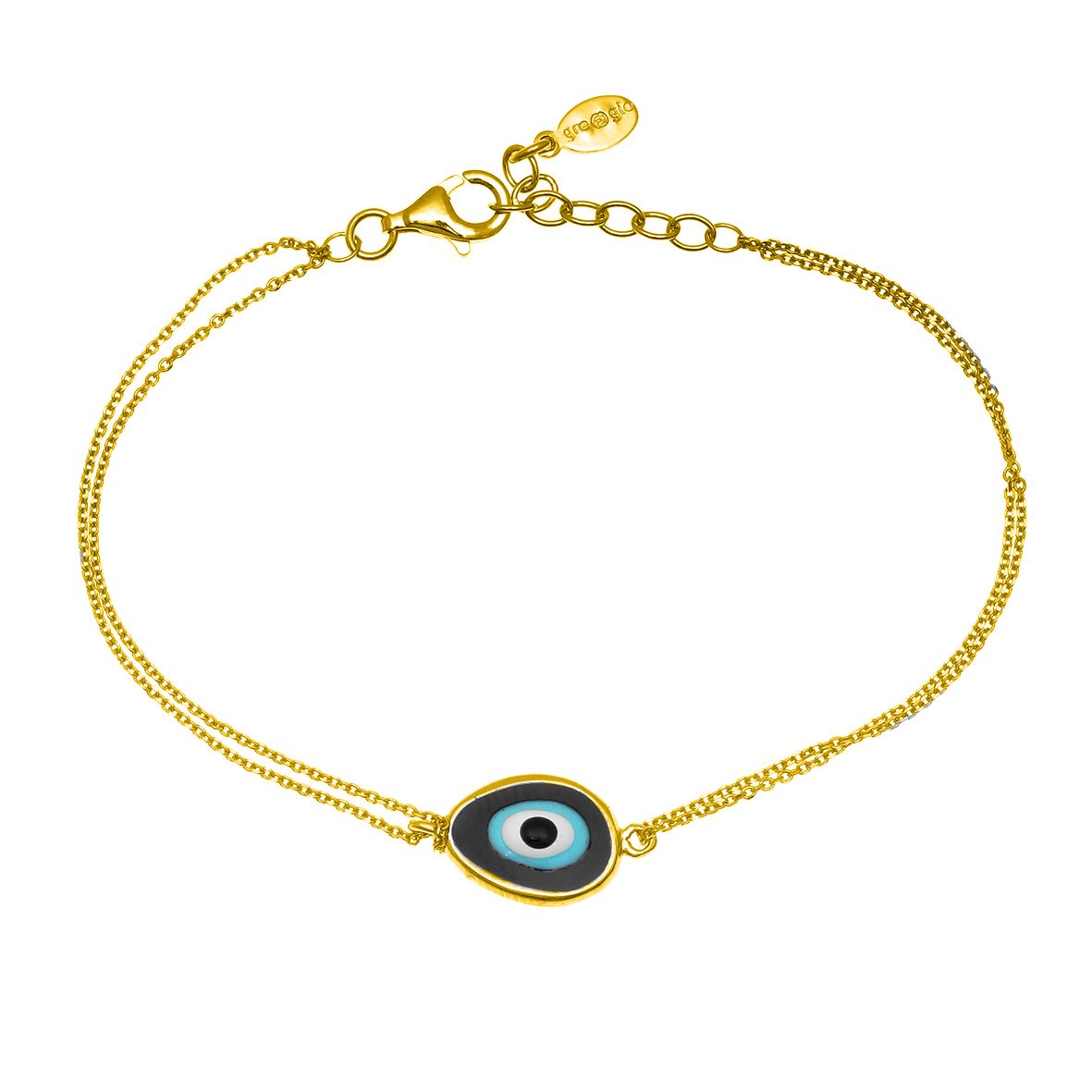 Βραχιόλι ασήμι 925 επιχρυσωμένο με χειροποίητο μάτι από σμάλτο