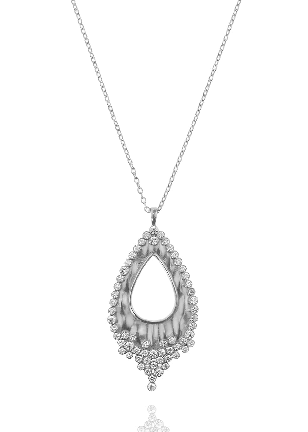 Κολιέ ασήμι 925 επιπλατινωμένο με zirconia