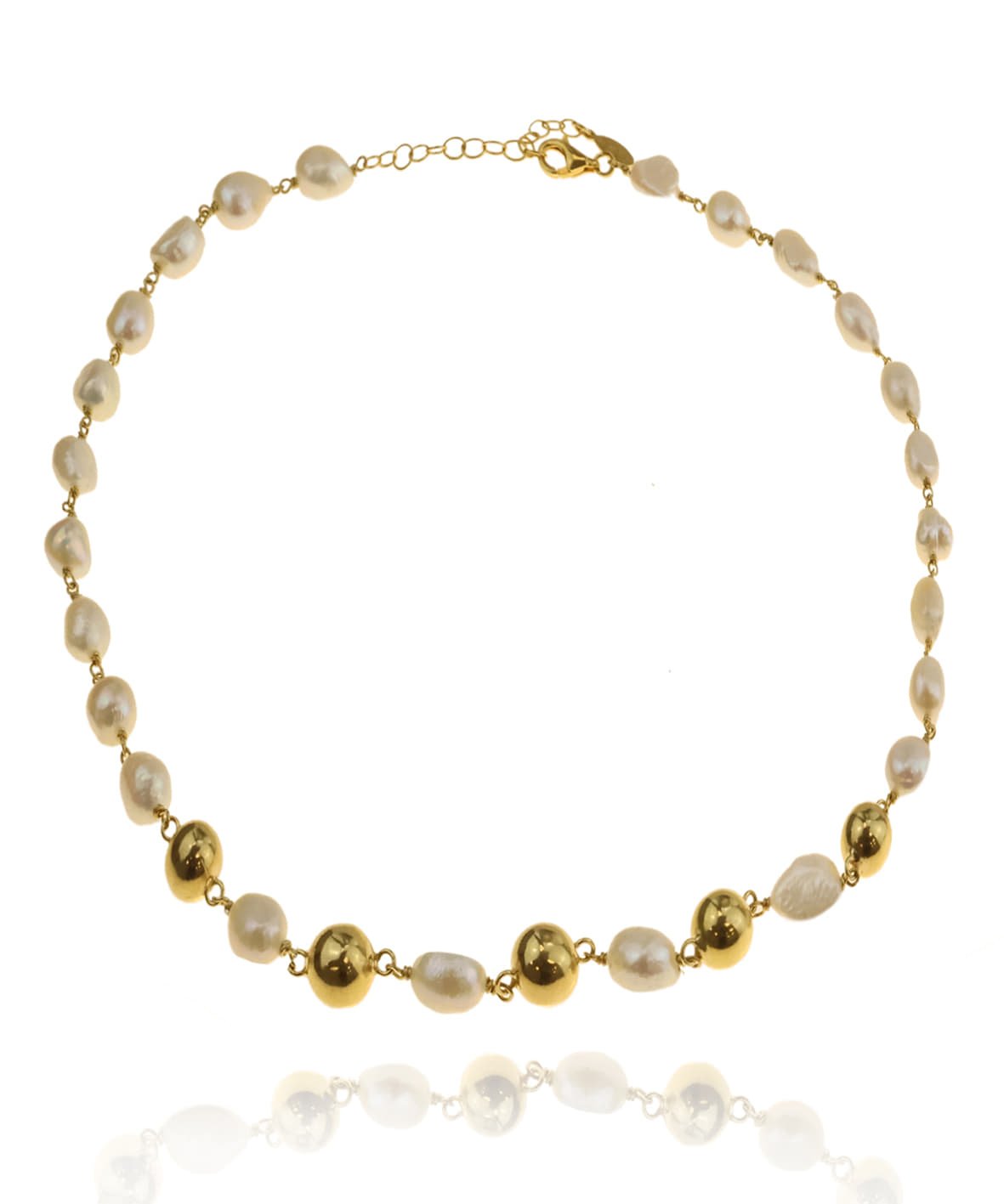 Κολιέ ασήμι 925 επιχρυσωμένο με fresh water pearl