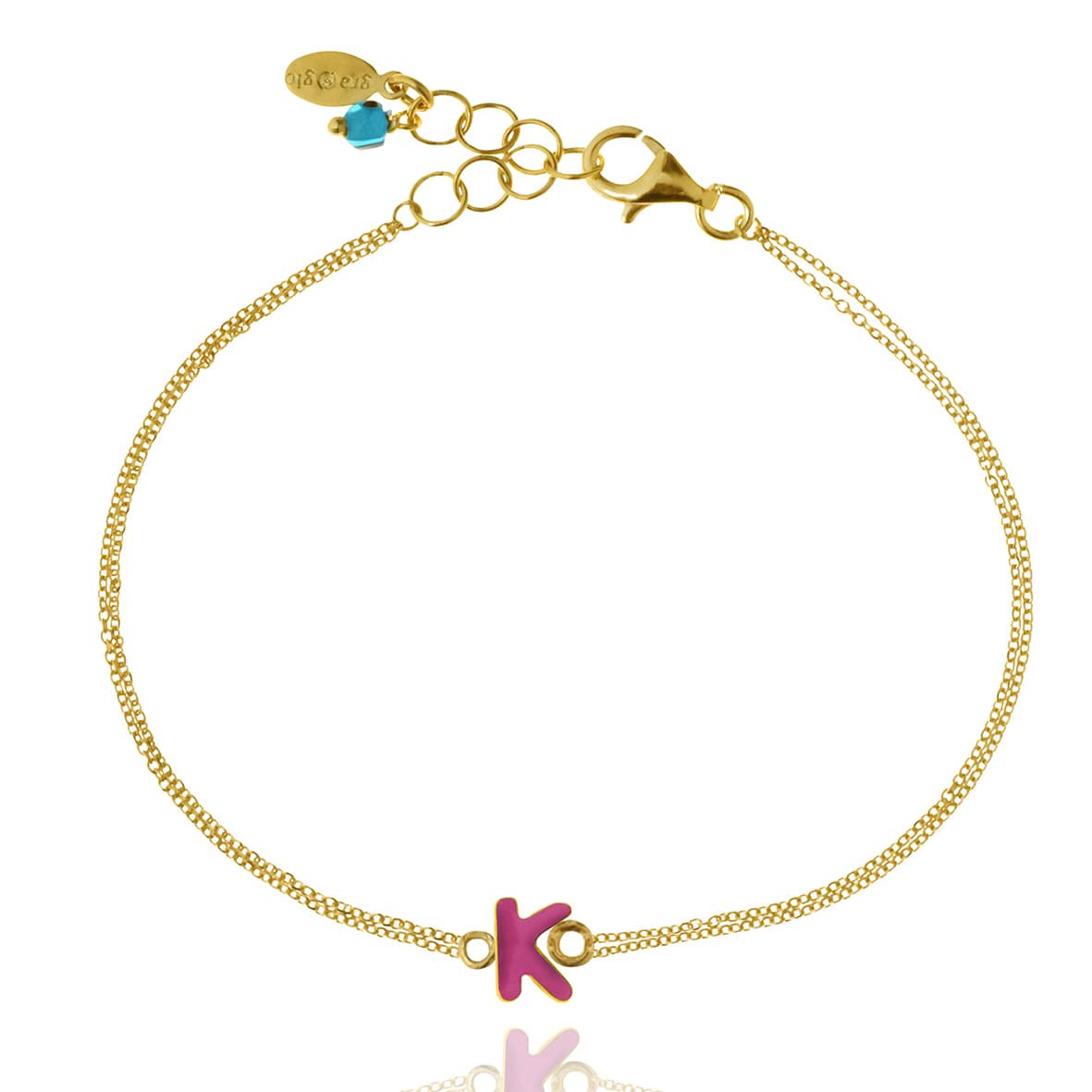 Bracelet silver 925 yellow gold plated with enamel