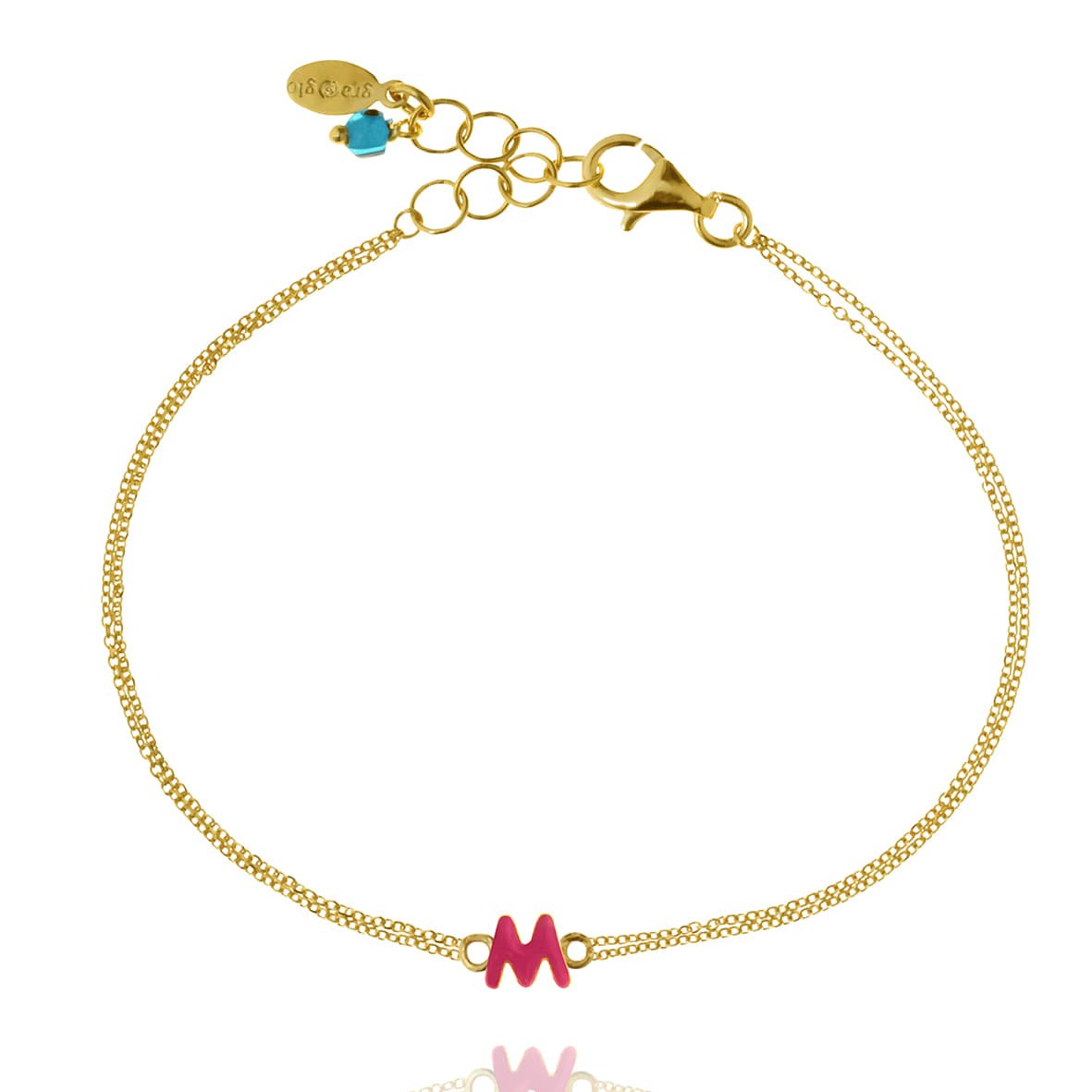 Bracelet silver 925 yellow gold plated with enamel