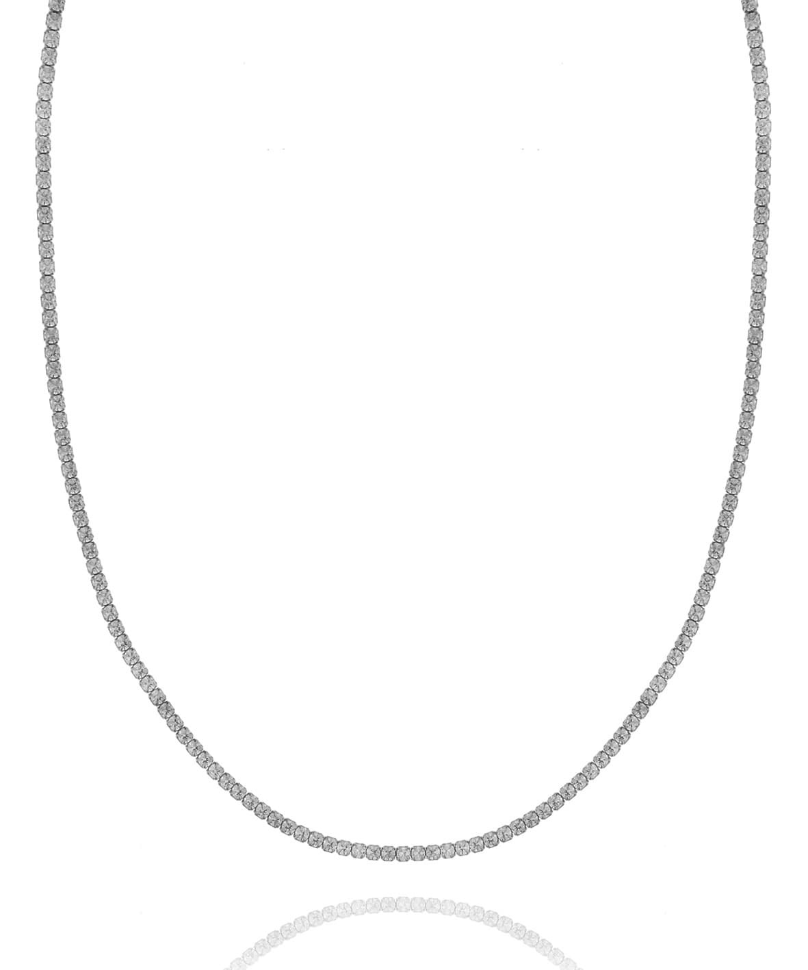 Necklace silver 925 rhodium plated with zirconia