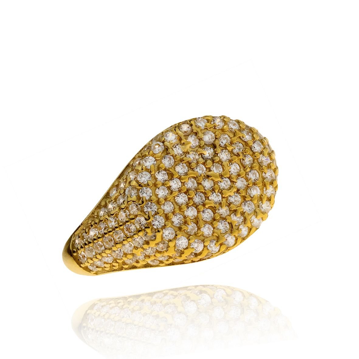 Δαχτυλίδι ασήμι 925 επιχρυσωμένο με ζιργκόνια