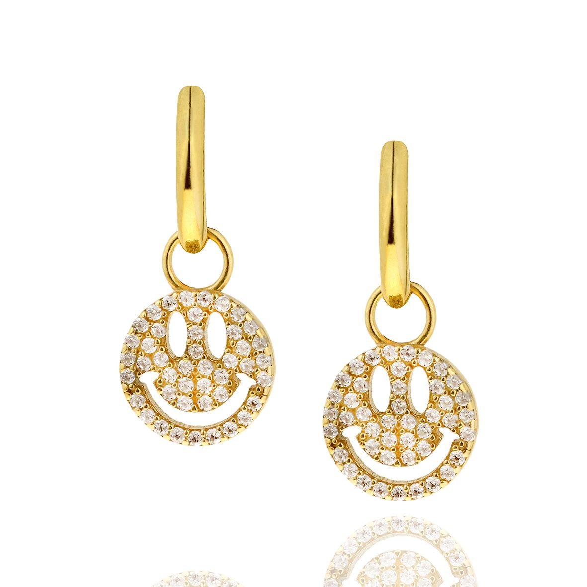 Σκουλαρίκι ασήμι 925 επιχρυσωμένο με ζιργκόνια