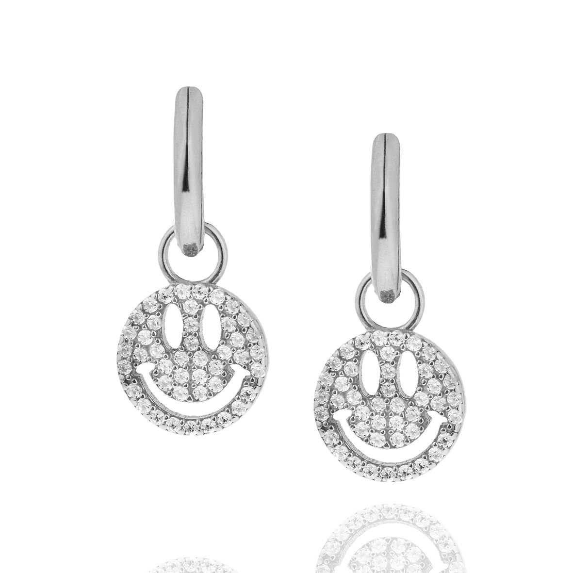 Σκουλαρίκι ασήμι 925 επιπλατινωμένο με ζιργκόνια