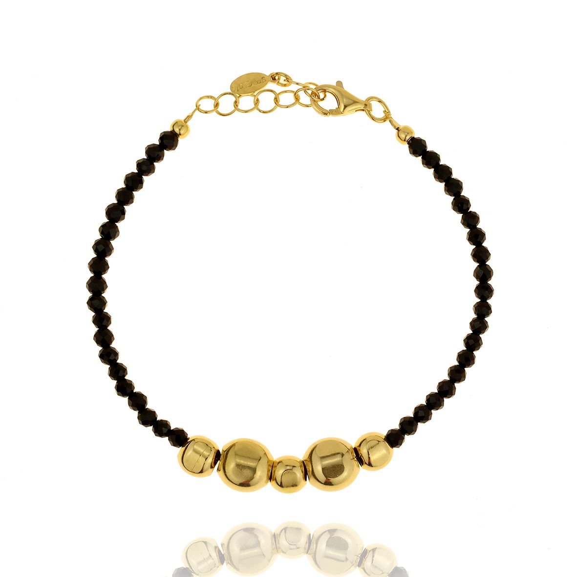 Βραχιόλι ασήμι 925 επιχρυσωμένο με onyx