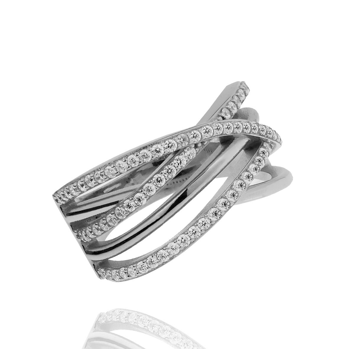 Δαχτυλίδι ασήμι 925 επιπλατινωμένο με zirconia