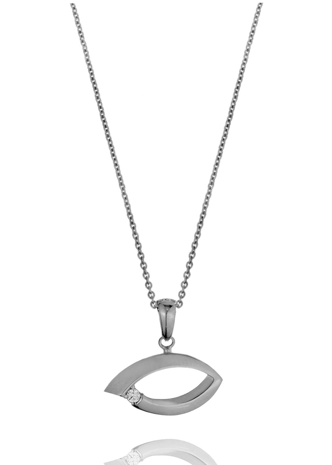 Κολιέ ασήμι 925 επιπλατινωμένο με zirconia