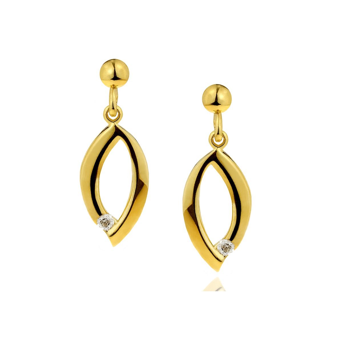 Σκουλαρίκια ασήμι 925 επιχρυσωμένο με zirconia