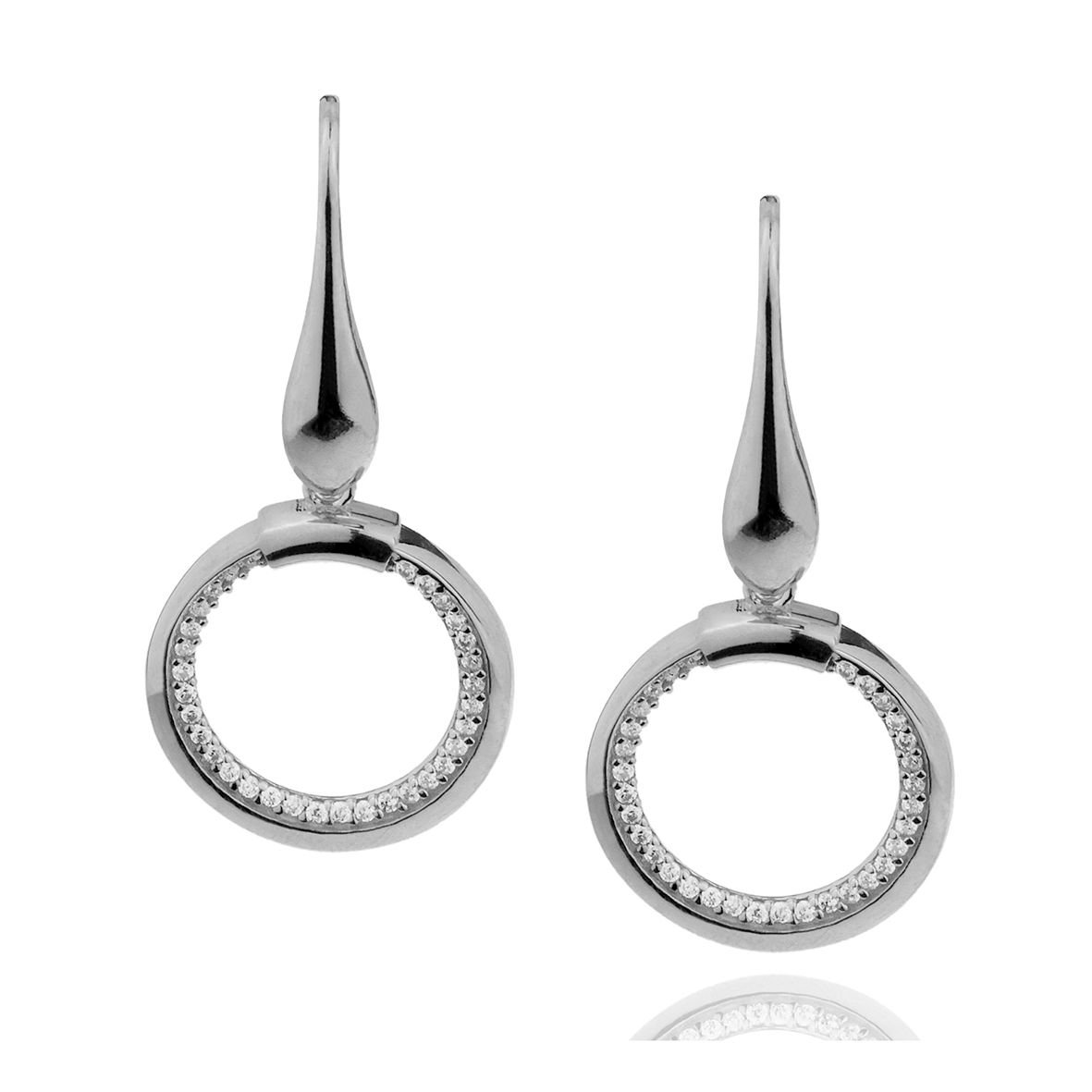 Σκουλαρίκια ασήμι 925 επιπλατινωμένο με zirconia