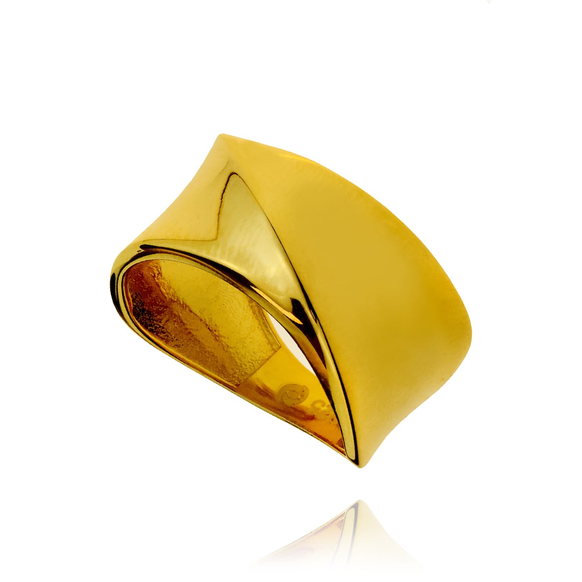 Ring silver 925 yellow gold plated