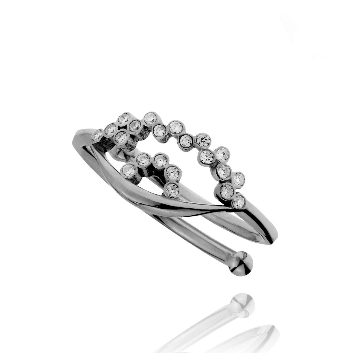 Δαχτυλίδι ασήμι 925 επιπλατινωμένο με zirconia